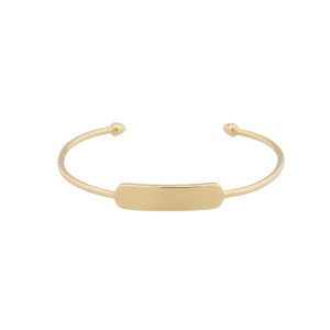 Signature Engravable Bar Cuff Bracelet-Gold