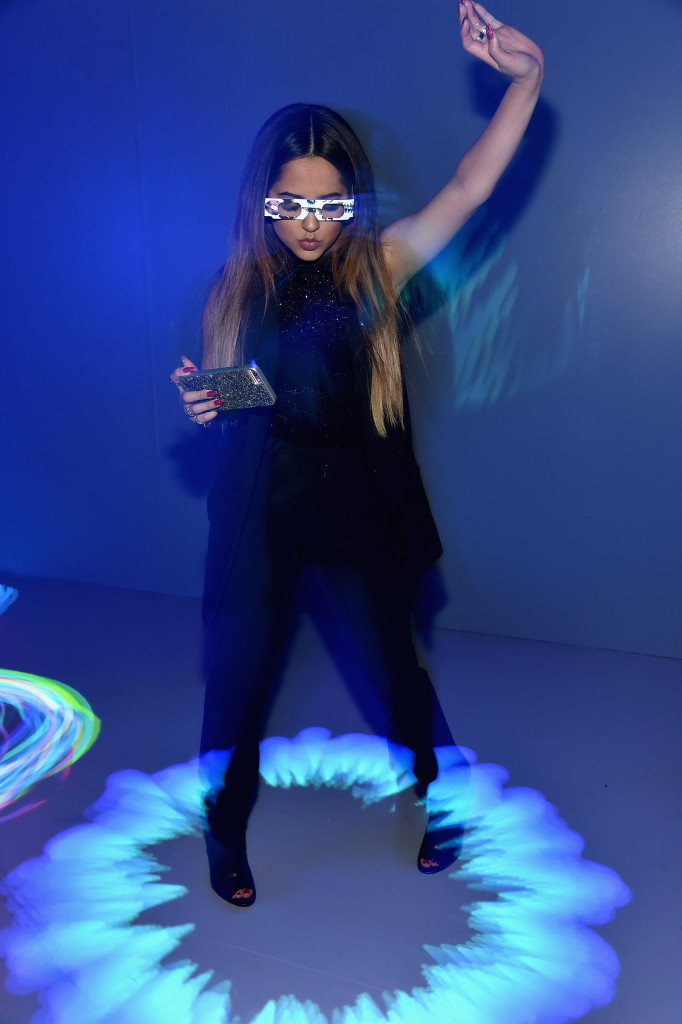 NEW YORK, NY - NOVEMBER 23: Becky G, singer, songwriter and actress, taking a break from hosting The Museum of Feelings launch party to make her way through the Invigorated Exhibit - just one of the five multi-sensory experiences, inspired by Glade® scents at the limited time installation at Brookfield Place on November 23, 2015 in New York City. (Photo by Mike Coppola/Getty Images for Glade) *** Local Caption *** Becky G