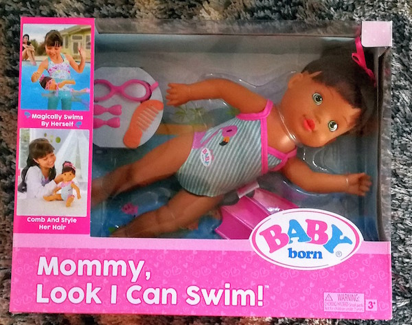 baby doll that swims in bathtub